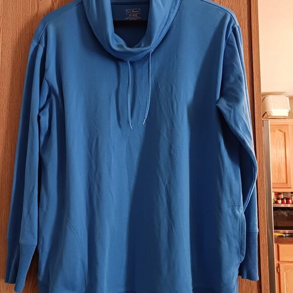 L.L. Bean Cowl Neck Pullover Soft Blue Loungewear Size XL - Picture 1 of 6